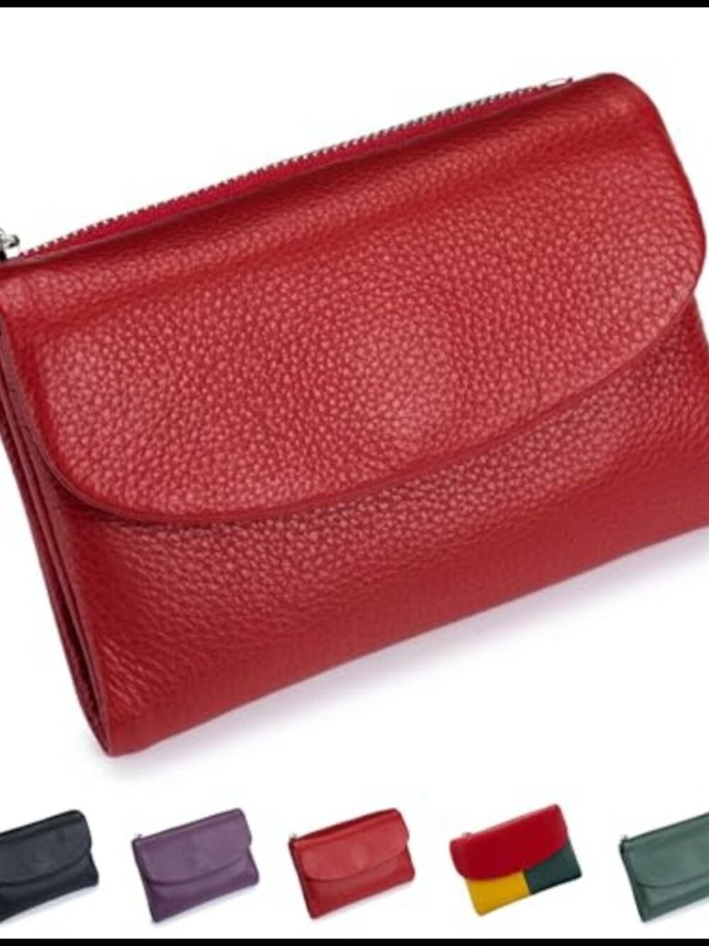 Soft Cowhide Leather Trifold Wallet RFID Blocking Slim Card Holder